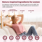 Magnesium Complex Gummies for Women in official packaging, vegan and gluten-free, available at Curat Cart.