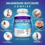 Premium Magnesium Glycinate Supplement in official packaging from Curat Cart, supporting muscle health and relaxation. High absorption formula.