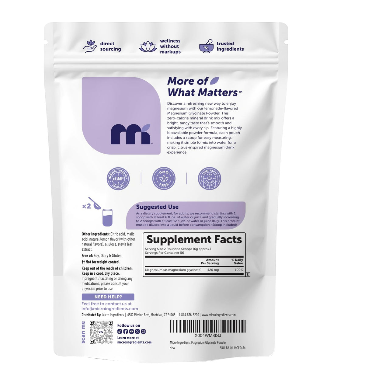Premium Magnesium Glycinate Powder Supplement, 100% Authentic, available in India at Curat Cart for optimal health support.