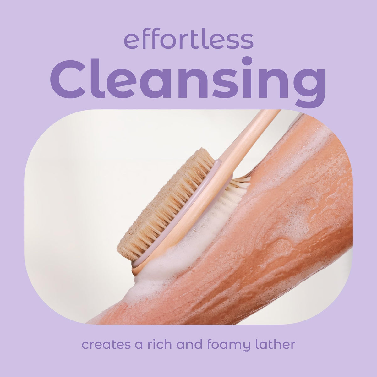 MainBasics Back Scrubber Shower Brush, L creates a rich, foamy lather for effortless cleansing. Verified by CuratCart.