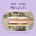 MainBasics Back Scrubber Shower Brush features a dual-sided design for wet and dry use. Order online for easy delivery.