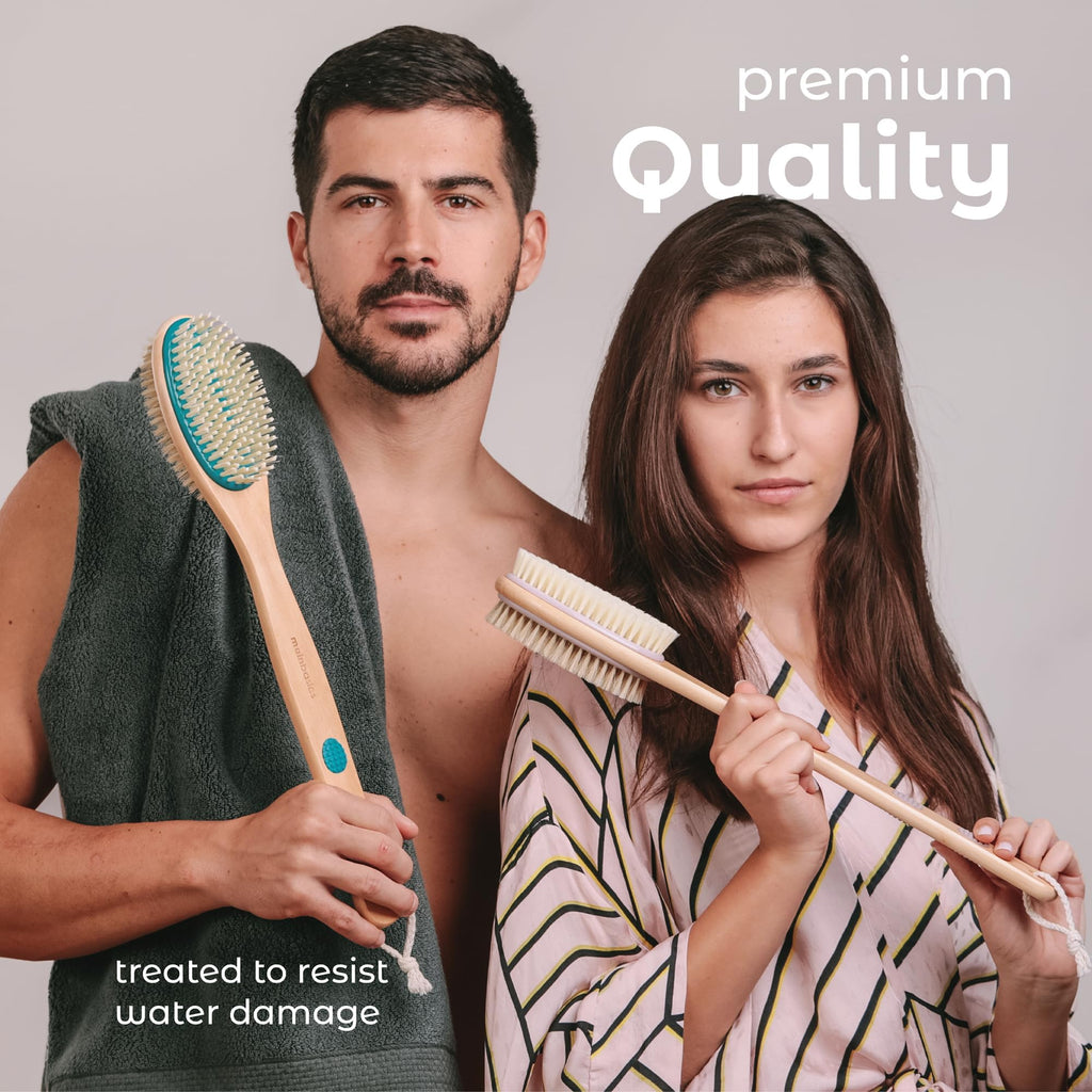 Premium Quality back scrubber shower brush with water-resistant treatment; ideal for an invigorating bath experience. Verified by CuratCart.