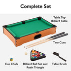 Discover the premium import Mainstreet Classics Miniature Billiard Game, complete with table, cues, balls, and accessories at Curat Cart.