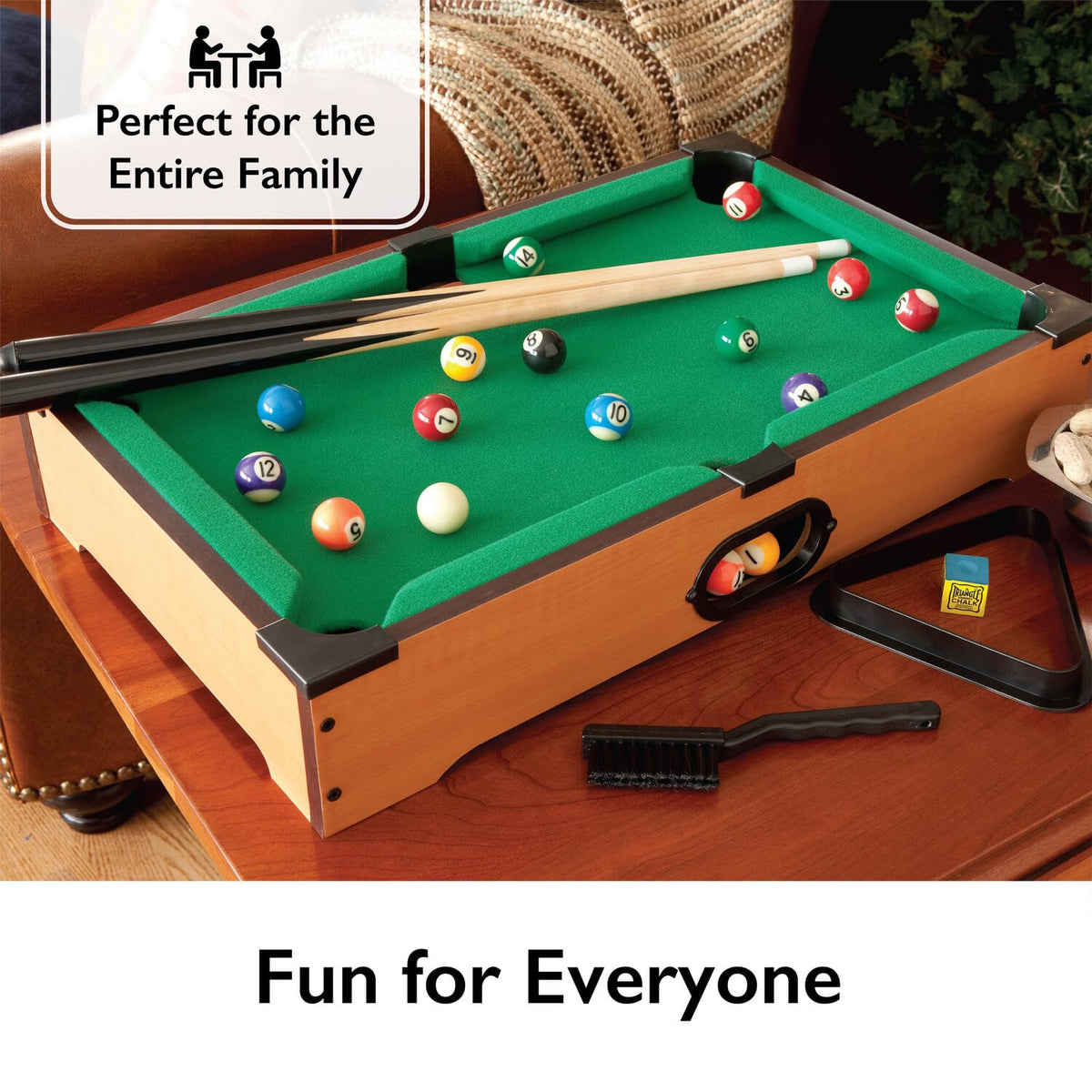 The Mainstreet Classics Miniature Billiard Game features high-quality finish and official packaging, perfect for family fun. Available at Curat Cart.