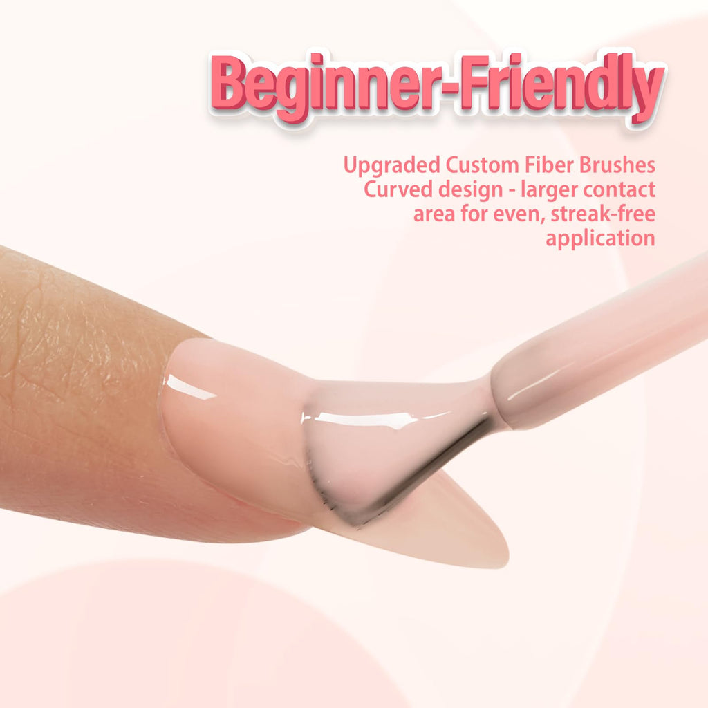 Makartt Milky Pink Gel Nail Polish 15ML displayed on a fingertip, showcasing a smooth application for flawless, streak-free nails.
