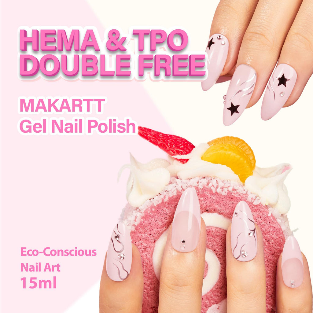 Makartt Milky Pink Gel Nail Polish, 15ML. Eco-conscious, HEMA & TPO free, order online for perfect nail art!