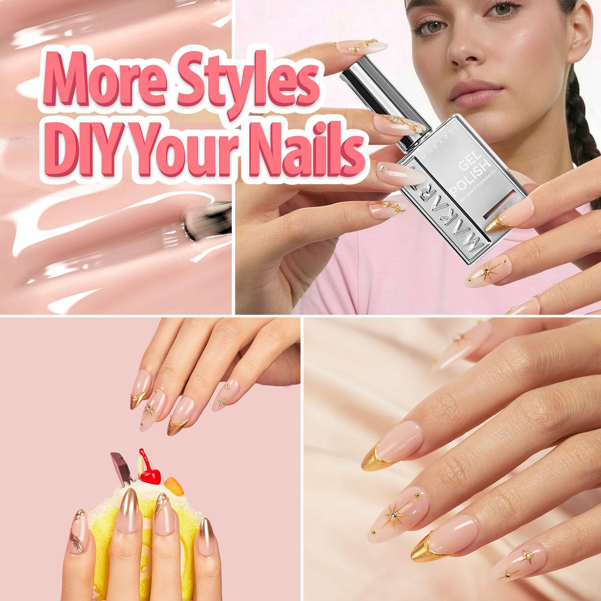 Makartt Milky Pink Gel Nail Polish (15ML) for stylish nail designs. Verified by CuratCart for quality and trust.