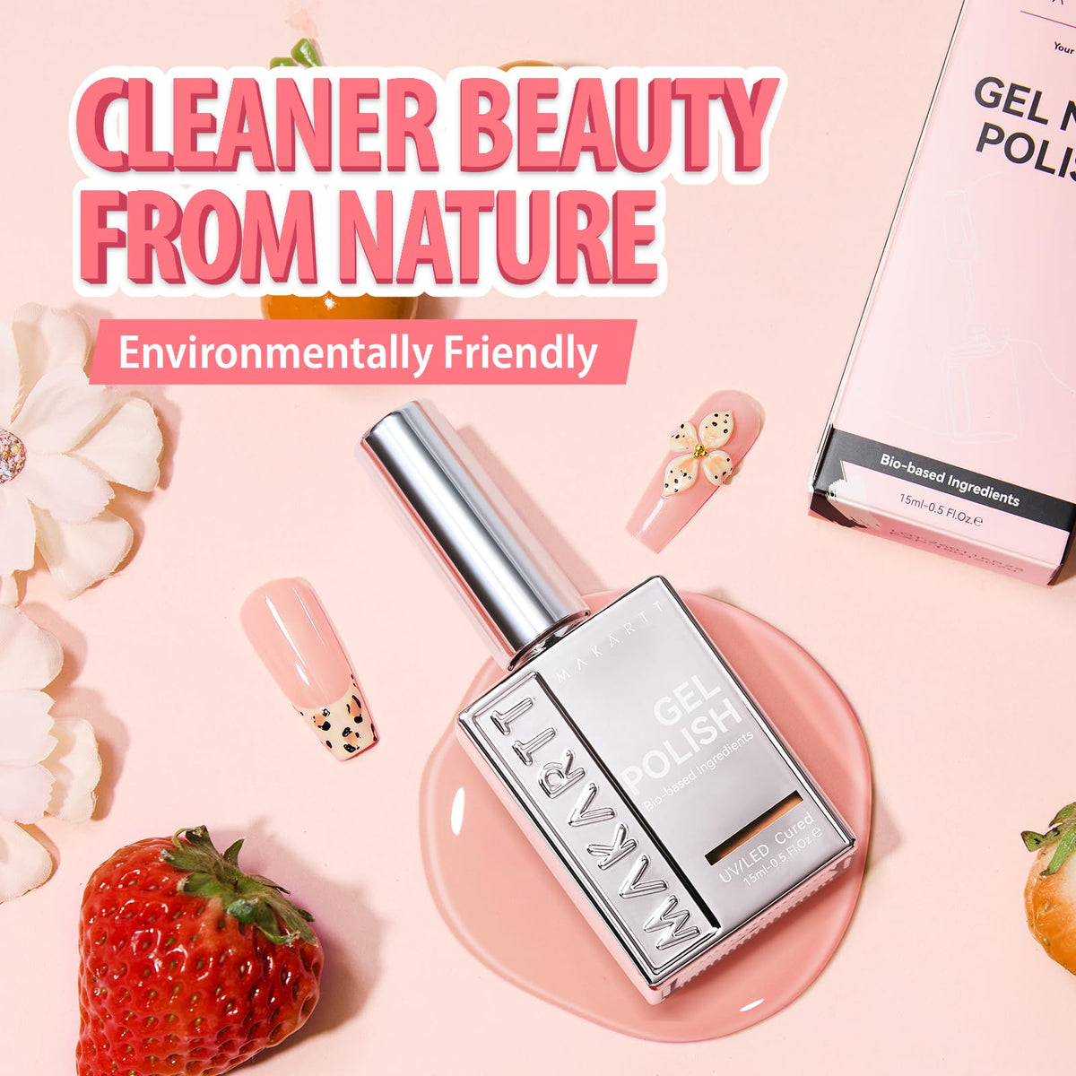 Shop Makartt Milky Pink Gel Nail Polish. Available in 15ML, eco-friendly for cleaner beauty. Order online now!