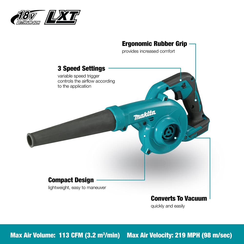 Makita Cordless Leaf Blower with ergonomic grip and compact design, 100% Authentic and available at Curat Cart in India.
