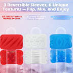 Explore the Male Masturbator Pocket Pussy Stroker with 3 reversible sleeves and 6 unique textures in high-quality finish at Curat Cart.