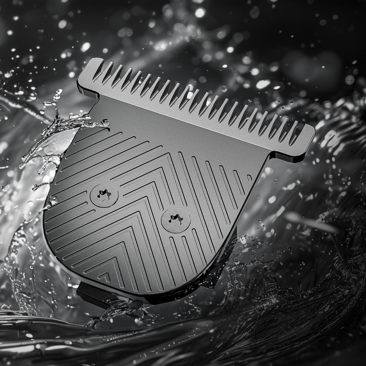MANSCAPED Beard Hedger replacement blade shown in a splash of water, ensuring precision and quality. Verified by CuratCart.