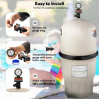 Air Relief Valve for Pool Filters in high-quality packaging, showcasing easy installation steps. Available at Curat Cart.