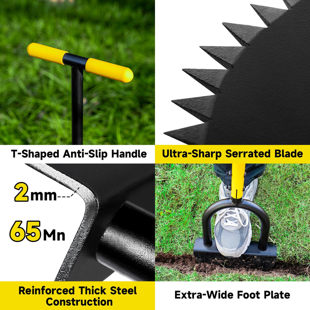 Manual Edger Lawn Tool with ultra-sharp serrated blade, trusted quality available in India at Curat Cart.