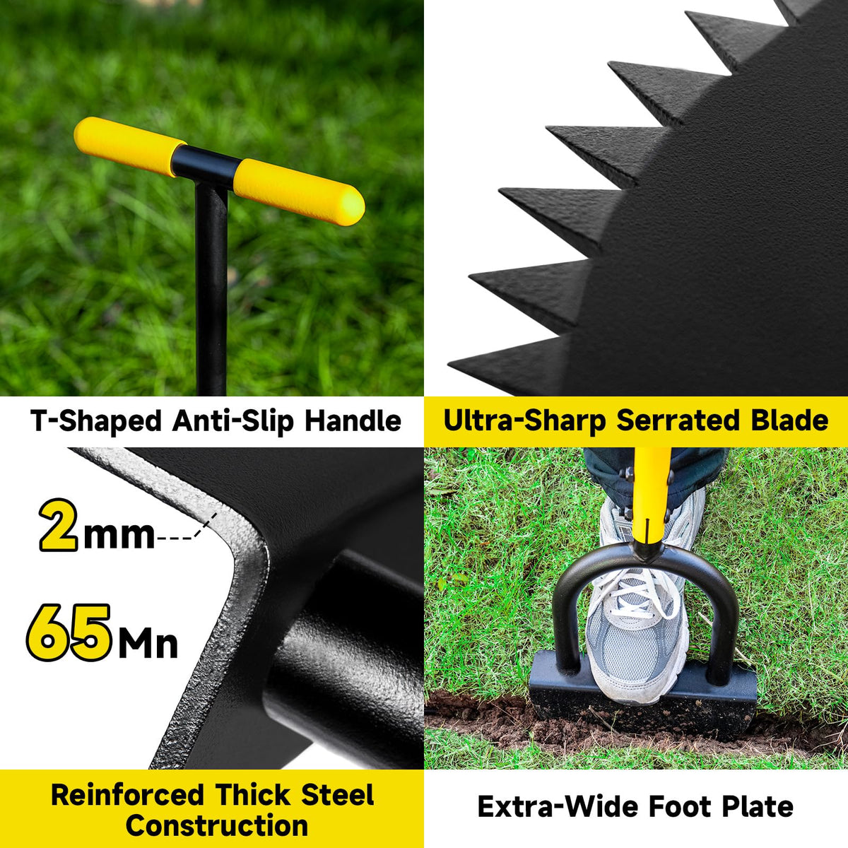 Manual Edger Lawn Tool with ultra-sharp serrated blade, trusted quality available in India at Curat Cart.