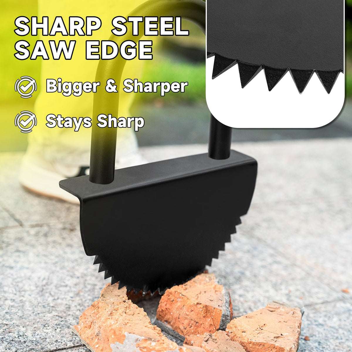 Discover the Manual Edger Lawn Tool with a sharp steel saw edge, specially curated by Curat Cart for precision lawn care.