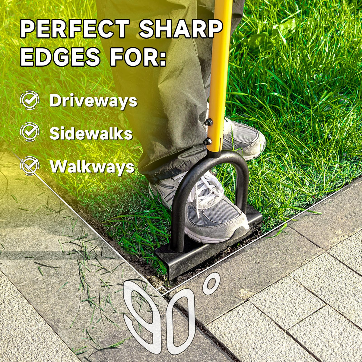 Achieve perfect sharp edges with the Manual Edger Lawn Tool, ideal for driveways, sidewalks, and walkways. Available at Curat Cart.