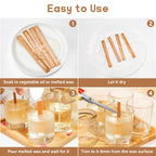 MAQIHAN Wooden Candle Wicks in official packaging, showcasing easy usage steps for creating homemade candles. Available at Curat Cart.