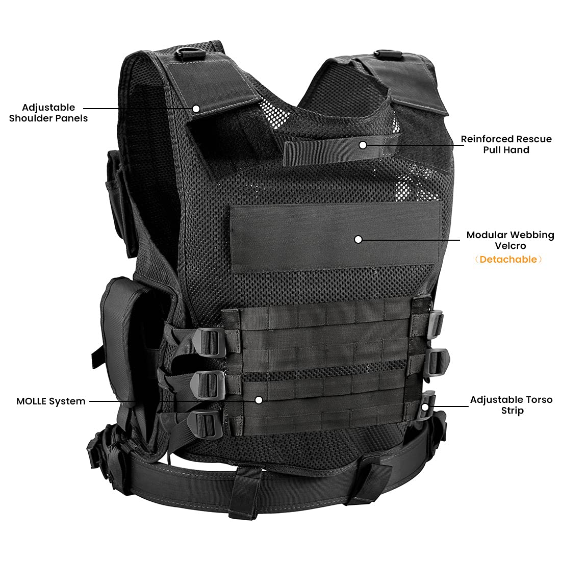 Premium imported Marmot Tactical Vest featuring adjustable panels, detachable straps, and modular webbing for versatile use.