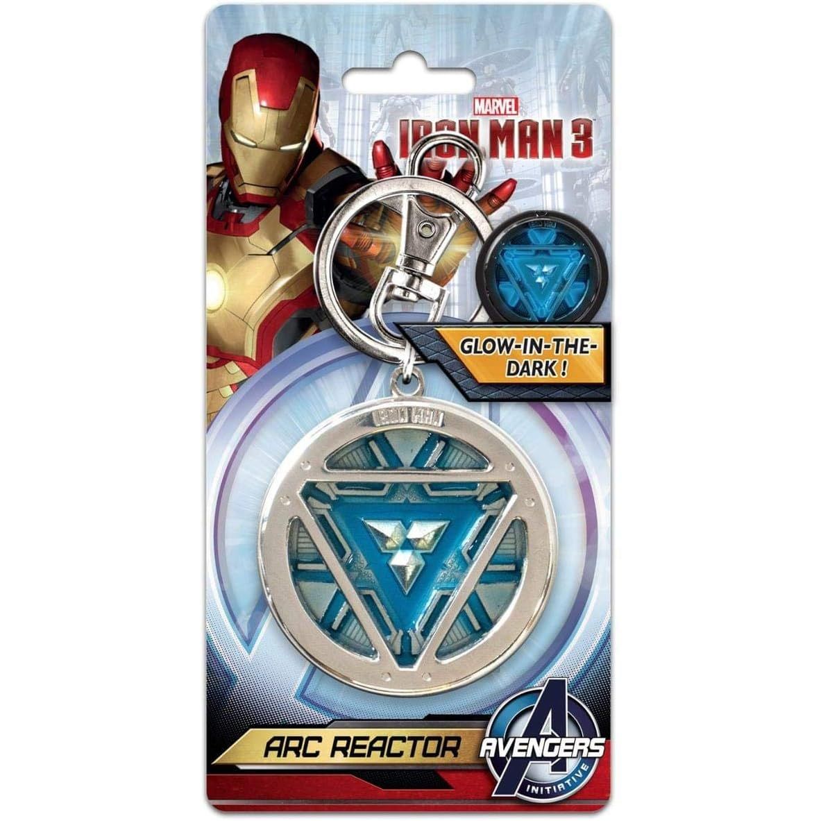 Authentic Iron Man 3 Arc Reactor Key Ring, featuring a glow-in-the-dark design, perfect for Marvel fans.