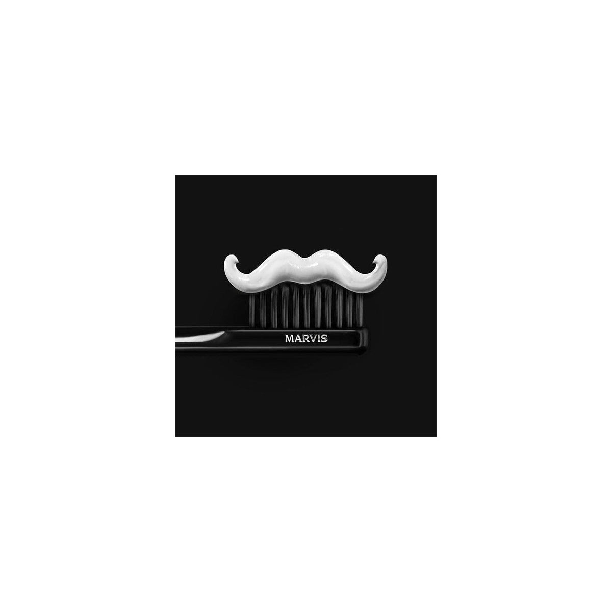 Stylish Marvis toothbrush featuring a unique mustache design. Verified by CuratCart for quality assurance.