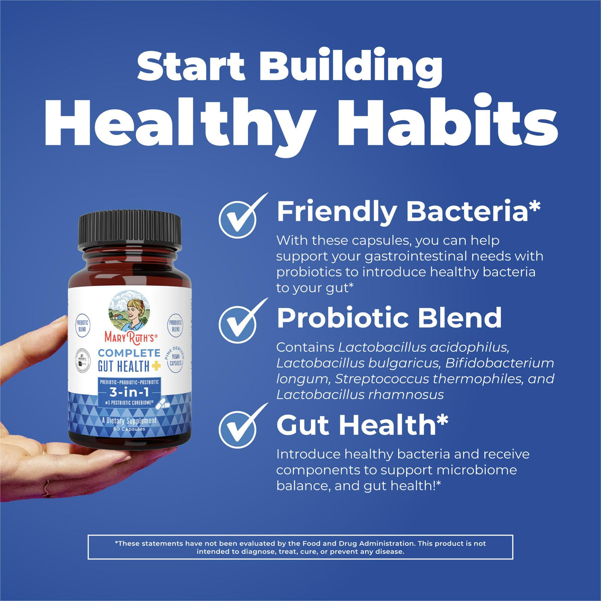 Enhance gut health with MARYRUTH'S Complete Gut Health Probiotic, perfect for daily use. Available at Curat Cart.