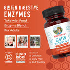 MaryRuth's Gluten Digestive Enzymes in official high-quality packaging, supports digestion for adults. Available at Curat Cart.