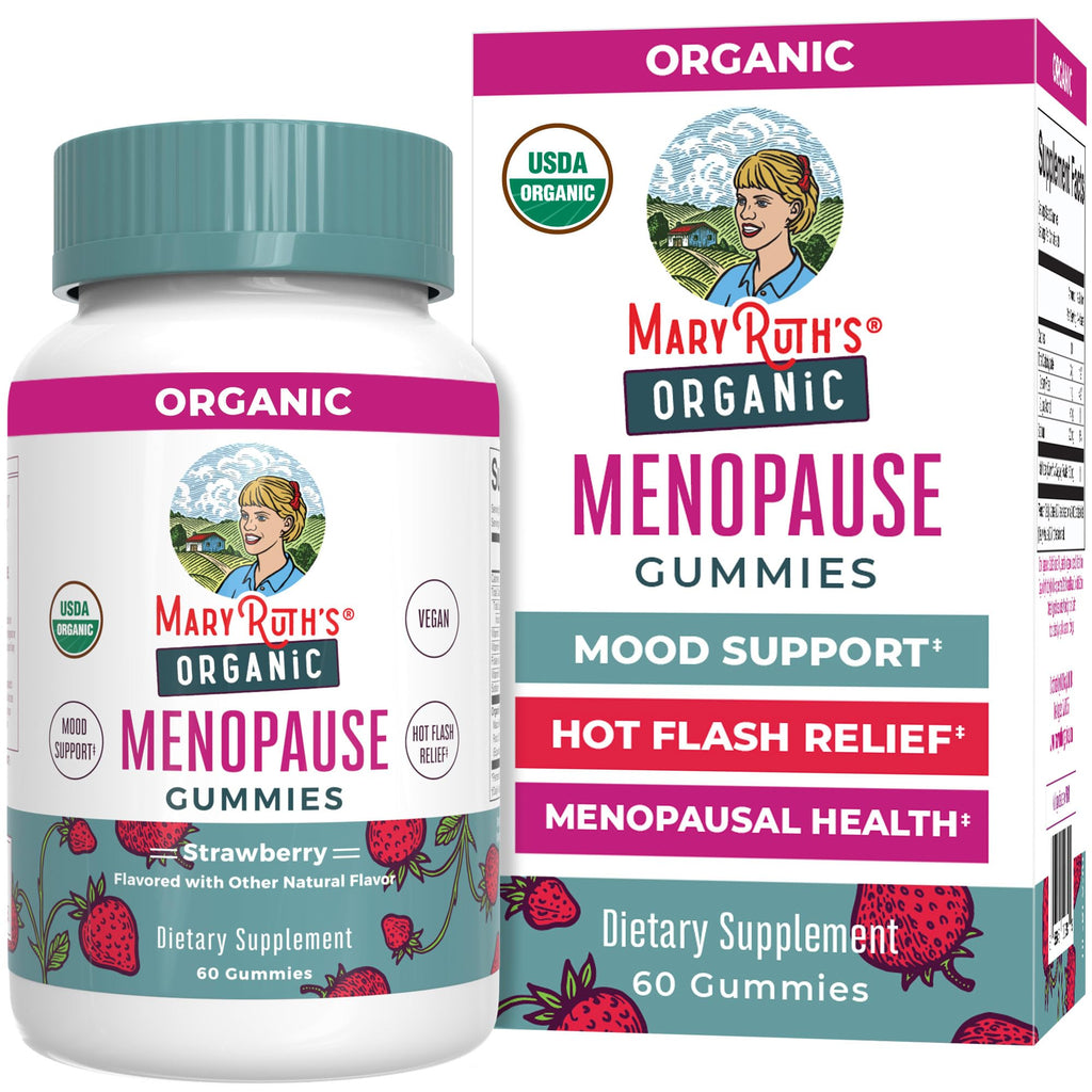 MaryRuth's Organic Menopause Support gummies offer premium imported mood support and hot flash relief. Available at Curat Cart.