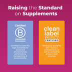 MaryRuth's Prenatal Postnatal Multivitamin certified for quality by Clean Label Project, ensuring premium standards at Curat Cart.