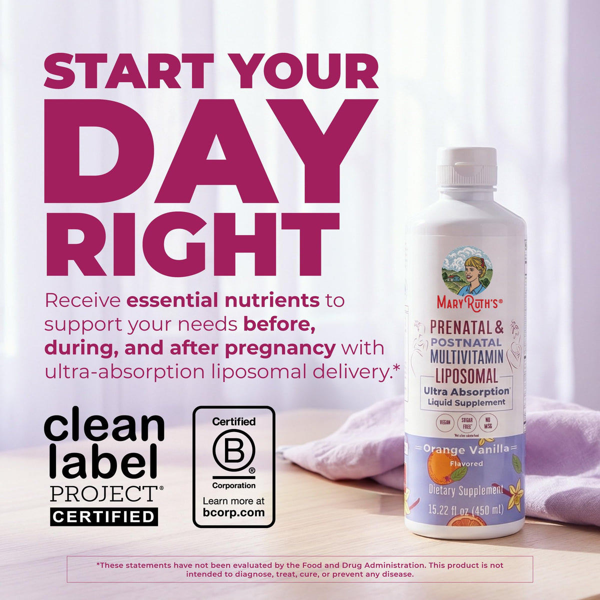MaryRuth's Prenatal Postnatal Multivitamin offers essential nutrients for pregnancy. 100% Authentic and available at Curat Cart.