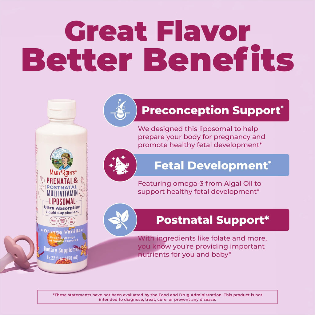 MaryRuth's Prenatal Postnatal Multivitamin offers vital support for pregnancy and lactation, exclusively at Curat Cart.