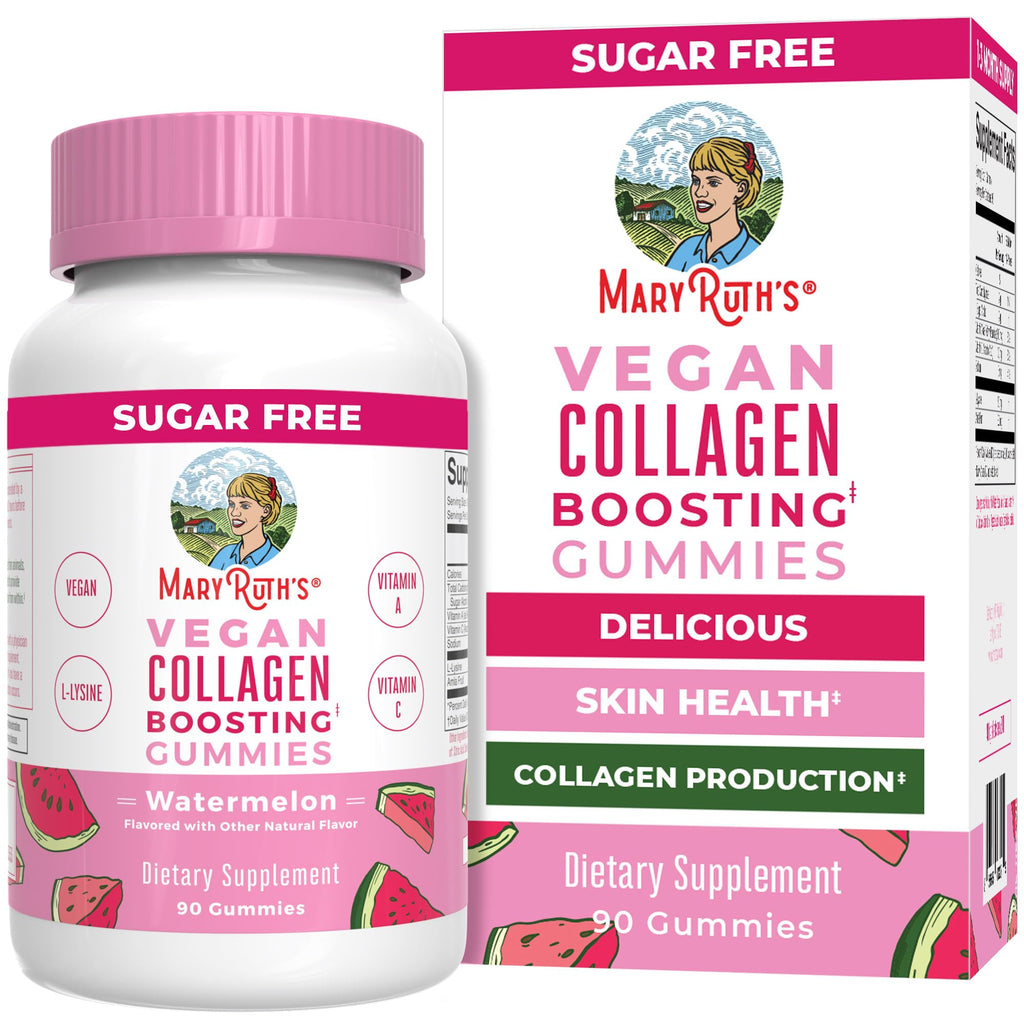 MARYRUTH'S Vegan Collagen Gummies, a premium import for skin health and collagen production, available at Curat Cart.