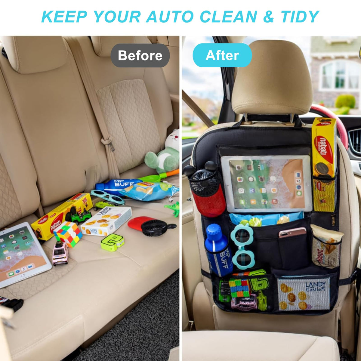 Transform your car with the Matenf Backseat Car Organizer, available at Curat Cart. 100% Authentic, perfect for a tidy auto. 
