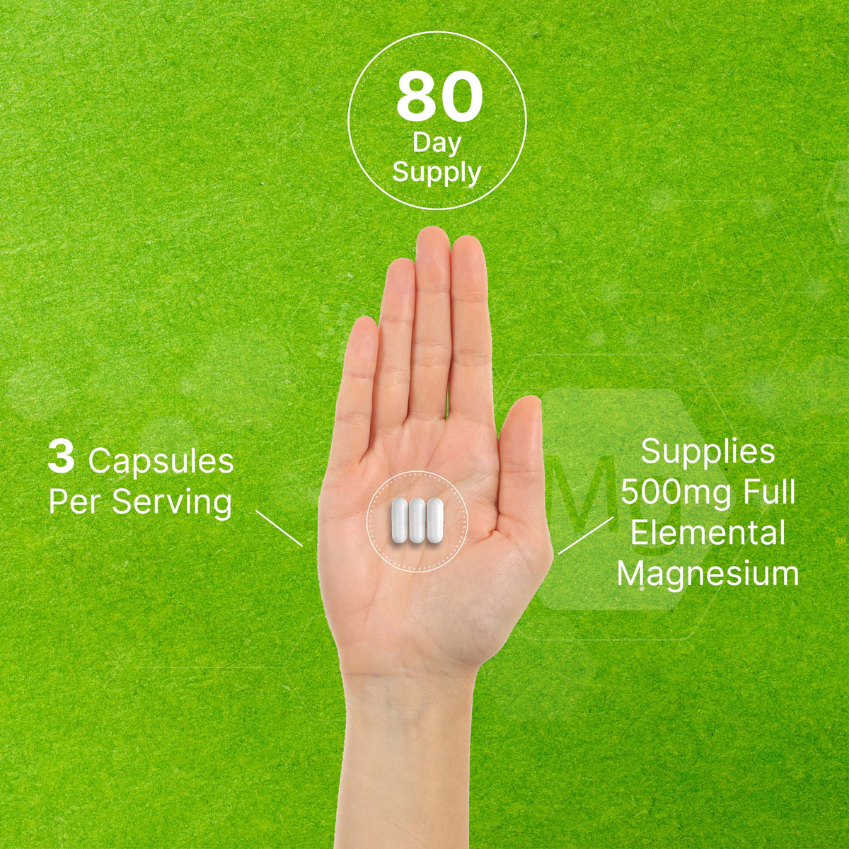 Max Strength Magnesium Glycinate offers 80-day supply with 500mg magnesium per serving, perfect for daily wellness. Available at Curat Cart.
