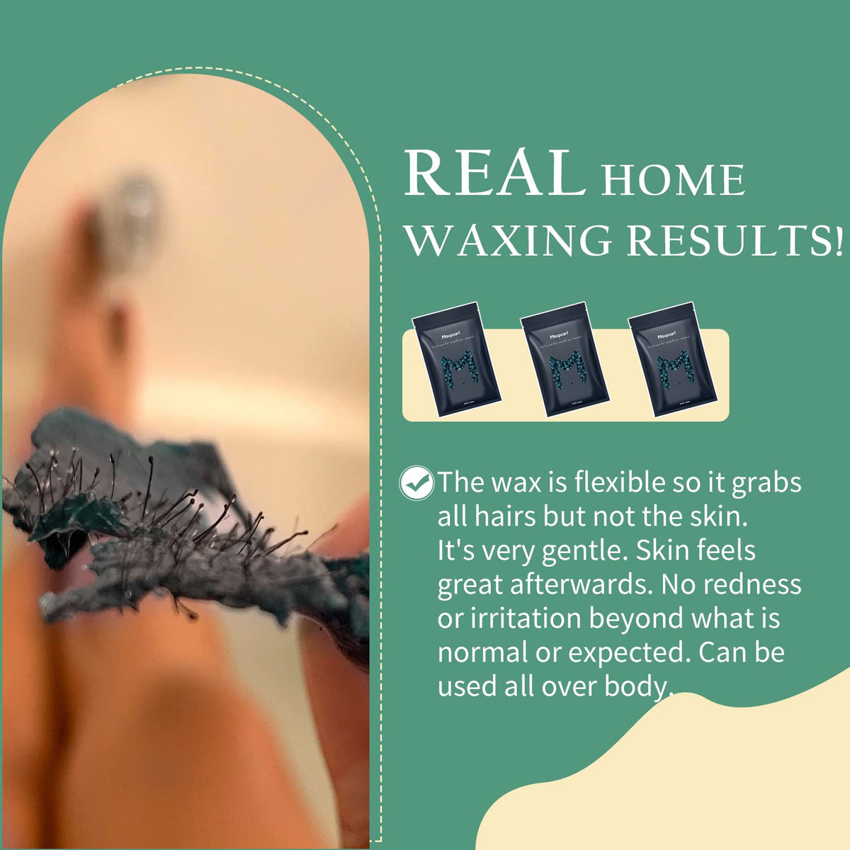 Available in India, Maxpearl Wax Beads deliver gentle home waxing results without skin irritation. Order online now!