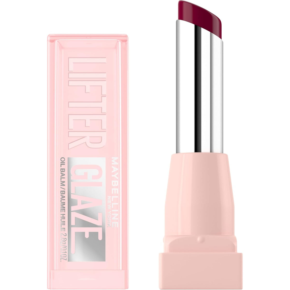 Premium imported Maybelline Lifter Glaze Oil Balm in a chic pink package, perfect for moisturizing lips with a glossy finish.