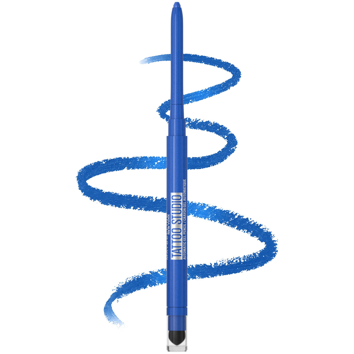 Maybelline Tattoo Studio Eyeliner in vibrant blue, verified by CuratCart for quality beauty essentials.