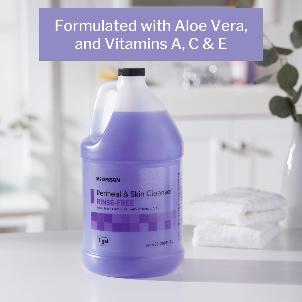 McKesson Perineal Skin Cleanser, infused with Aloe Vera and Vitamins A, C & E, perfect for daily use. Available at Curat Cart.