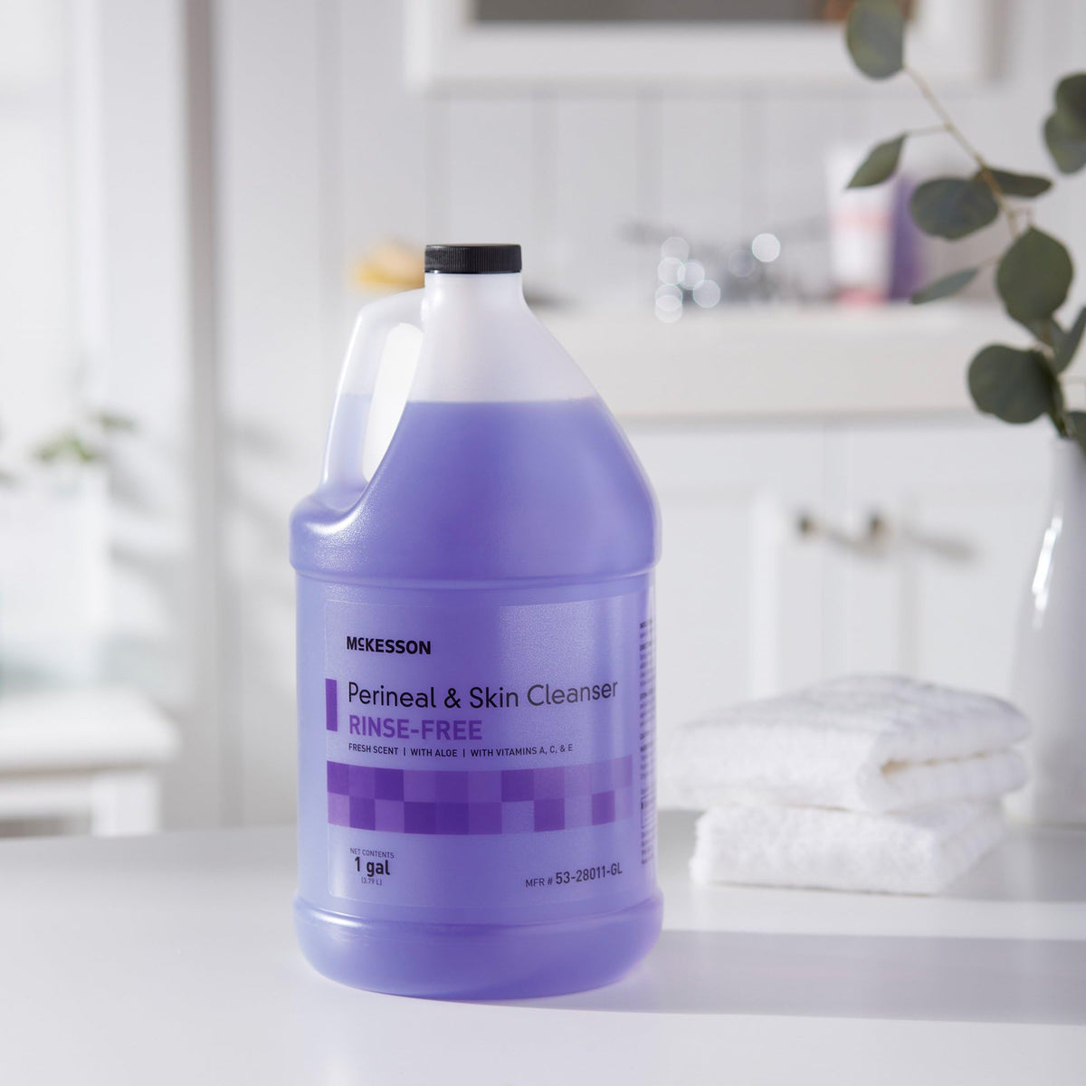 McKesson Perineal Skin Cleanser, 1 gallon, rinse-free formula, 100% Authentic, available in India at Curat Cart.