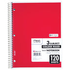 Mead Spiral Notebook 3 Subject in vibrant red, specially curated by Curat Cart for premium organization and style in India.