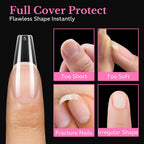 Set of 600 soft gel medium almond nail tips. Ideal for perfecting nail shape. Order online, available now!