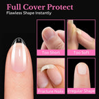 Premium imported medium almond nail tips, 600pcs soft gel. Ensures flawless shape and protection for all nail types.