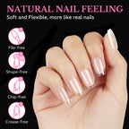 600 pieces of medium almond nail tips designed for a natural nail feeling. Soft, flexible, and easy to apply with file-free, shape-free, and chip-free features.
