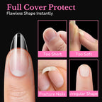 A set of 600pcs medium almond soft gel nail tips, showcasing flawless shapes, ideal for various nail enhancements.