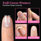 Full cover medium almond nail tips offer flawless shape. Perfect for fragile and irregular nails. Order online, available now.