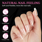 Discover 600pcs Medium Almond Nail Tips for a natural look. Soft, flexible, and chip-free. Verified by CuratCart.