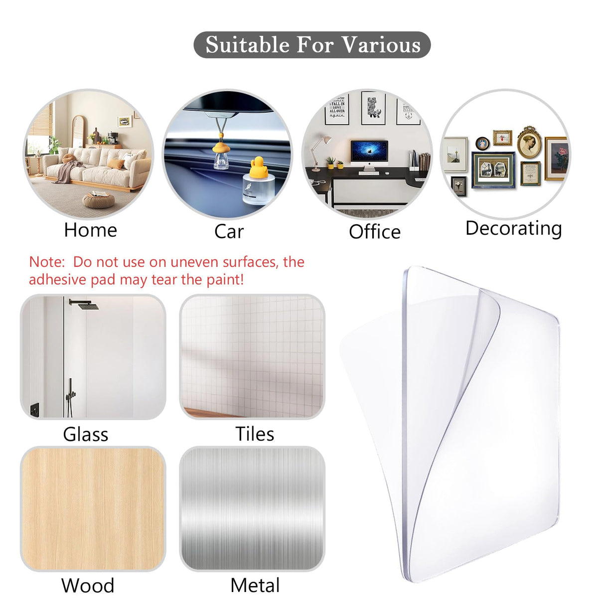 Medsuo Clear Double Sided Adhesive Pads for versatile use in home, car, office, and decorating needs. Upgrade your routine with Curat Cart.
