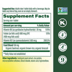 MegaFood Vegan Vitamin B12 delivers 500 mcg of essential B12. 100% Authentic and available in India at Curat Cart.