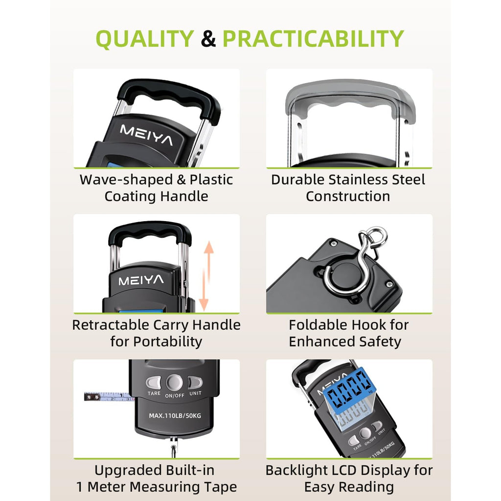 Discover the MEIYA Digital Fish Scale, expertly crafted for precision and convenience. Specially curated by Curat Cart.