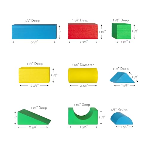 Premium imported Melissa & Doug wooden blocks in various shapes, perfect for creative play and learning.
