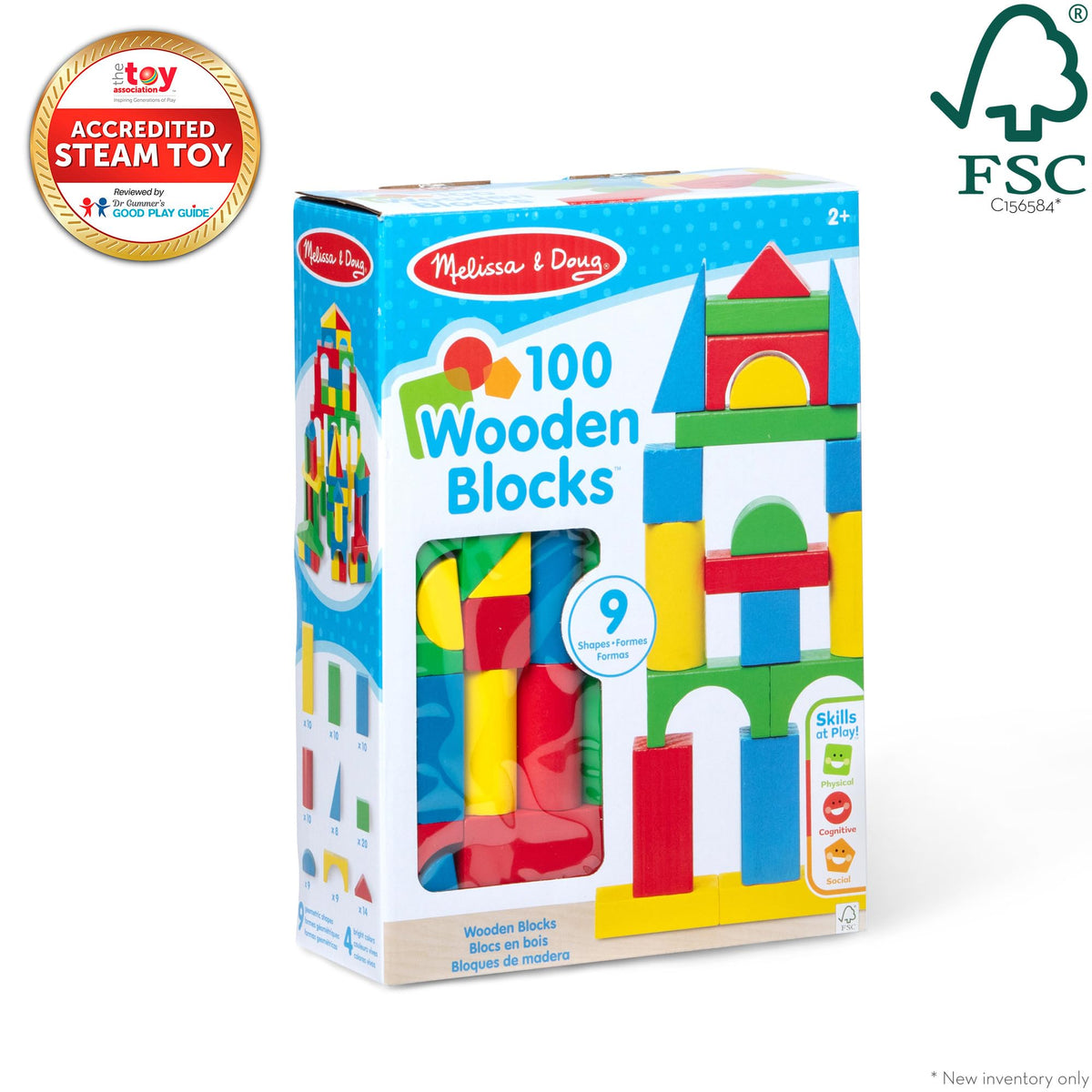 Discover Melissa & Doug's 100 Wooden Building Blocks, perfect for creative play. Order now and enjoy fast delivery across India!